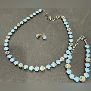 SWAROVSKI crystals SET Elegant Blue and Silver Jewelry
